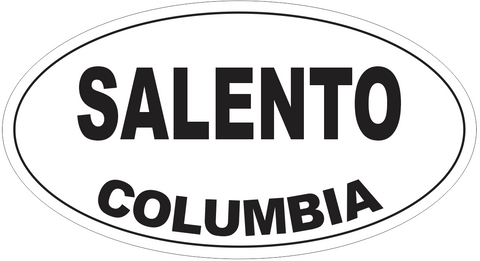 Salento Columbia Oval Bumper Sticker or Helmet Sticker D4644