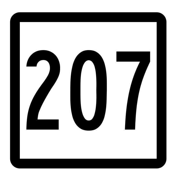 Connecticut State Route 207 Sticker Decal R5214 Highway Route Sign