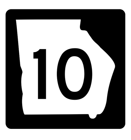 Georgia State Route 10 Sticker R3560 Highway Sign