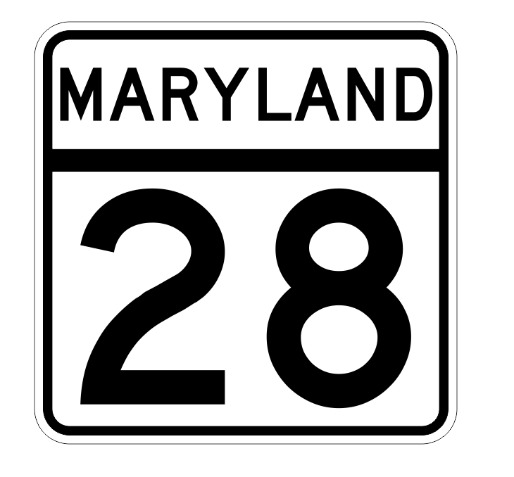 Maryland State Highway 28 Sticker Decal R2687 Highway Sign