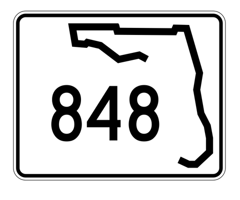 Florida State Road 848 Sticker Decal R1726 Highway Sign - Winter Park Products