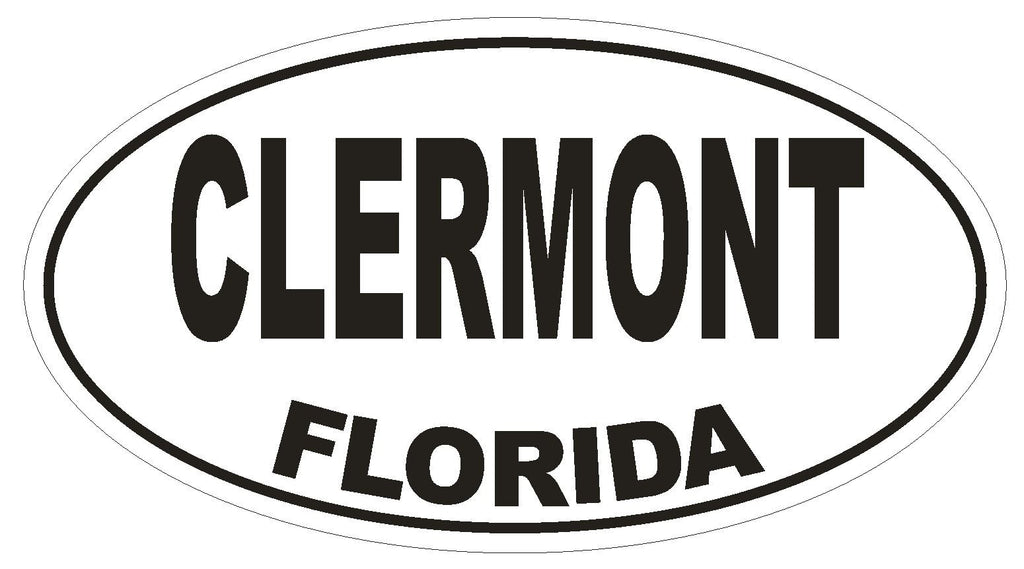 Clermont Florida Oval Bumper Sticker or Helmet Sticker D1469 Euro Oval - Winter Park Products