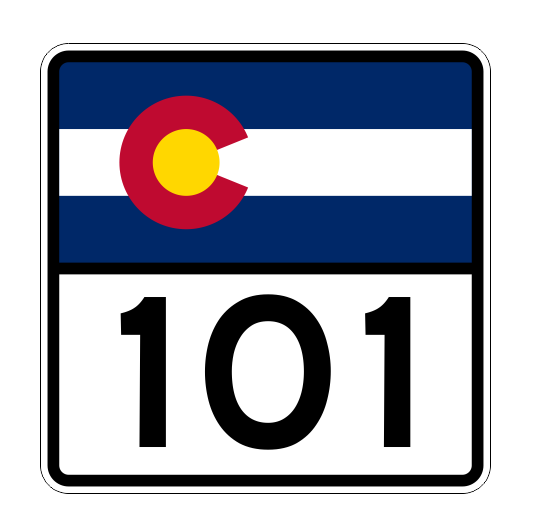 Colorado State Highway 101 Sticker Decal R1837 Highway Sign - Winter Park Products