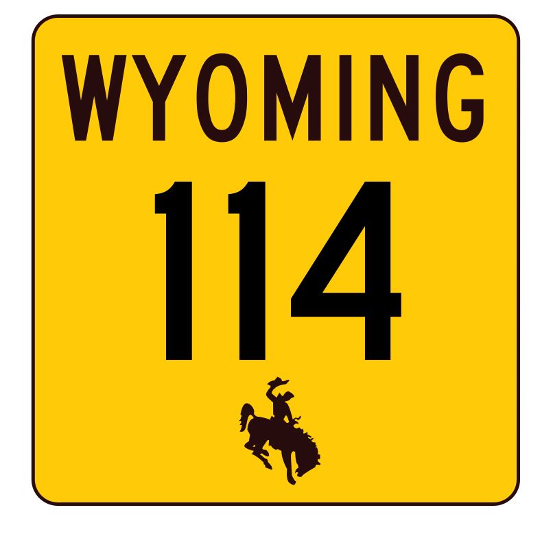 Wyoming Highway 114 Sticker R3421 Highway Sign
