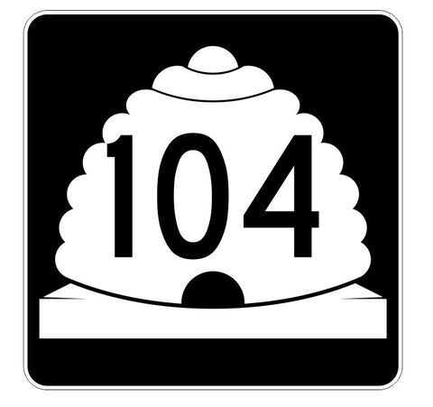 Utah State Highway 104 Sticker Decal R5430 Highway Route Sign