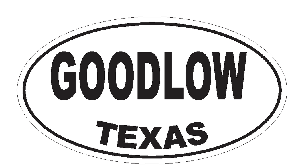 Goodlow Texas Oval Bumper Sticker or Helmet Sticker D3420 Euro Oval - Winter Park Products