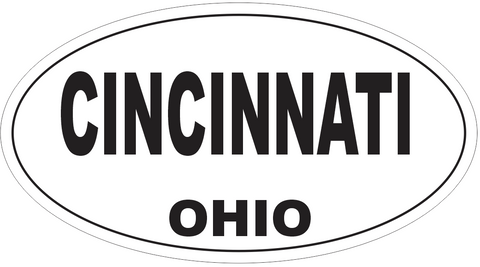 Cincinnati Ohio Oval Bumper Sticker or Helmet Sticker D6062