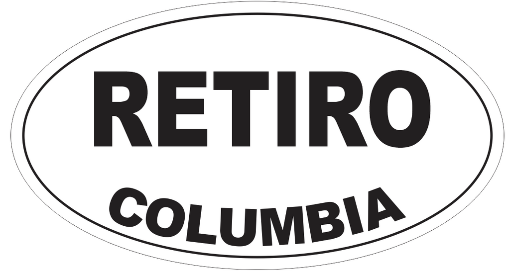 Retiro Columbia Oval Bumper Sticker or Helmet Sticker D4233