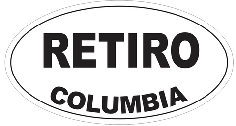 Retiro Columbia Oval Bumper Sticker or Helmet Sticker D4233
