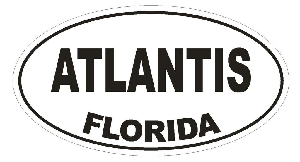 Atlantis Florida Oval Bumper Sticker or Helmet Sticker D1366 Euro Oval - Winter Park Products
