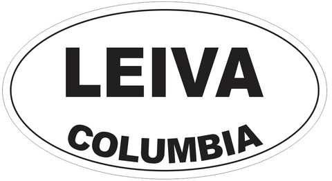 Leiva Columbia Oval Bumper Sticker or Helmet Sticker D4596
