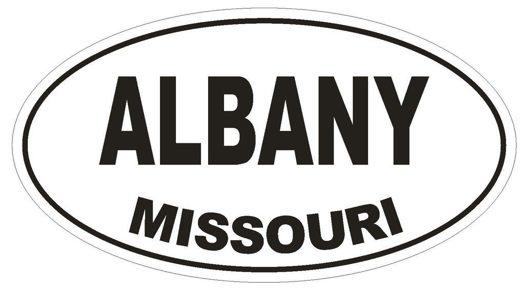 Albany Missouri Oval Bumper Sticker or Helmet Sticker D1410 Euro Oval - Winter Park Products