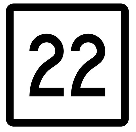 Connecticut State Highway 22 Sticker Decal R5069 Highway Route Sign