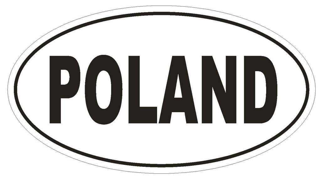 POLAND Oval Bumper Sticker or Helmet Sticker D2127 Country Euro oval - Winter Park Products