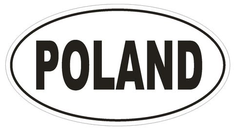 POLAND Oval Bumper Sticker or Helmet Sticker D2127 Country Euro oval - Winter Park Products