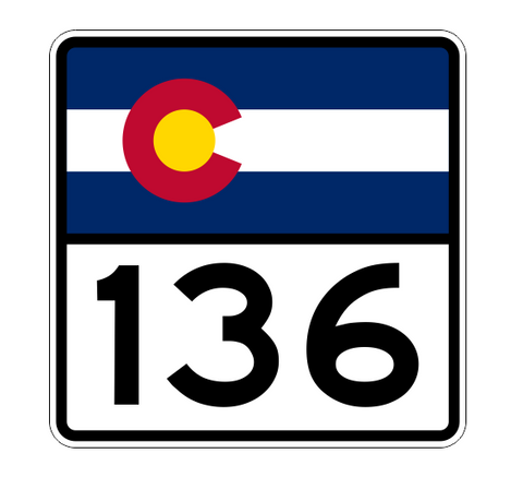 Colorado State Highway 136 Sticker Decal R1858 Highway Sign - Winter Park Products