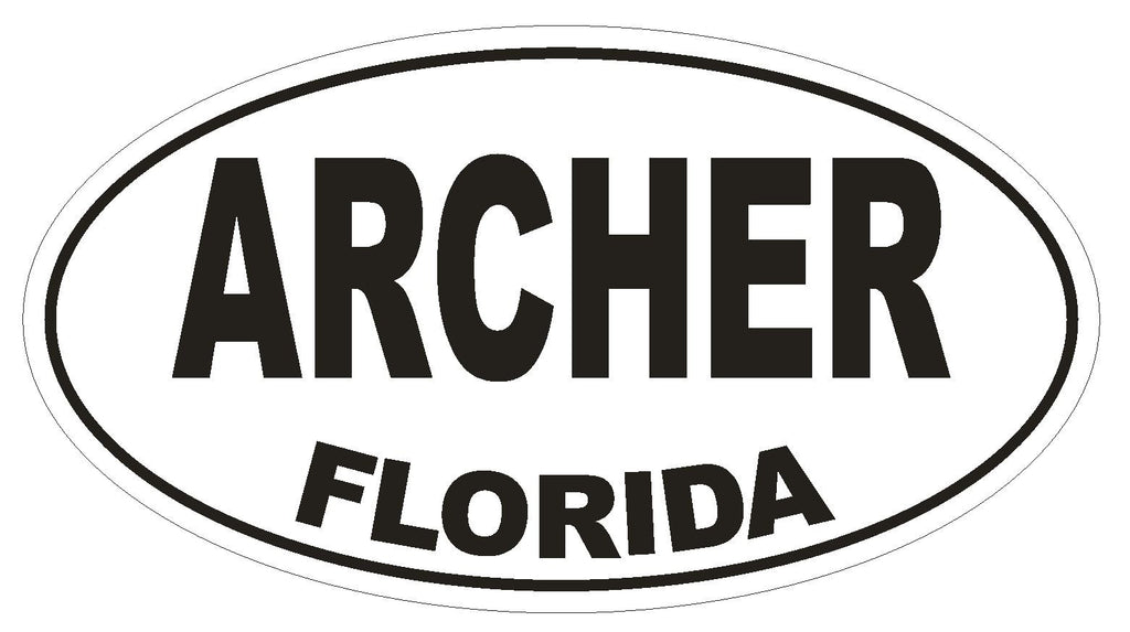 Archer Florida Oval Bumper Sticker or Helmet Sticker D1309 Euro Oval - Winter Park Products