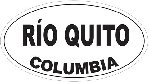 Rio Quito Columbia Oval Bumper Sticker or Helmet Sticker D5419