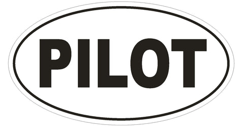 PILOT Oval Bumper Sticker or Helmet Sticker D1725 Euro Oval - Winter Park Products