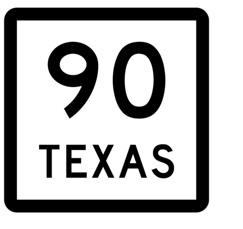 Texas State Highway 90 Sticker Decal R2391 Highway Sign - Winter Park Products