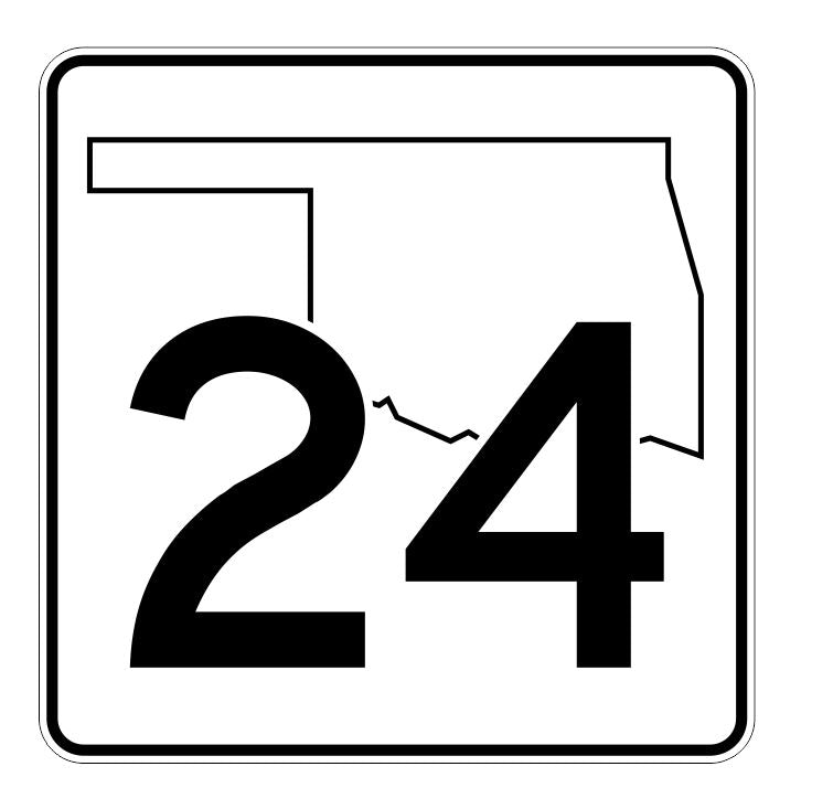 Oklahoma State Highway 24 Sticker Decal R5578 Highway Route Sign