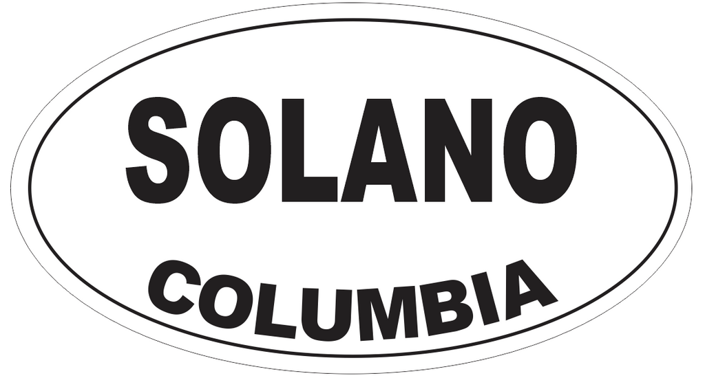 Solano Columbia Oval Bumper Sticker or Helmet Sticker D4384