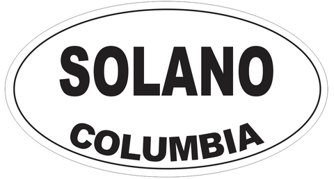Solano Columbia Oval Bumper Sticker or Helmet Sticker D4384