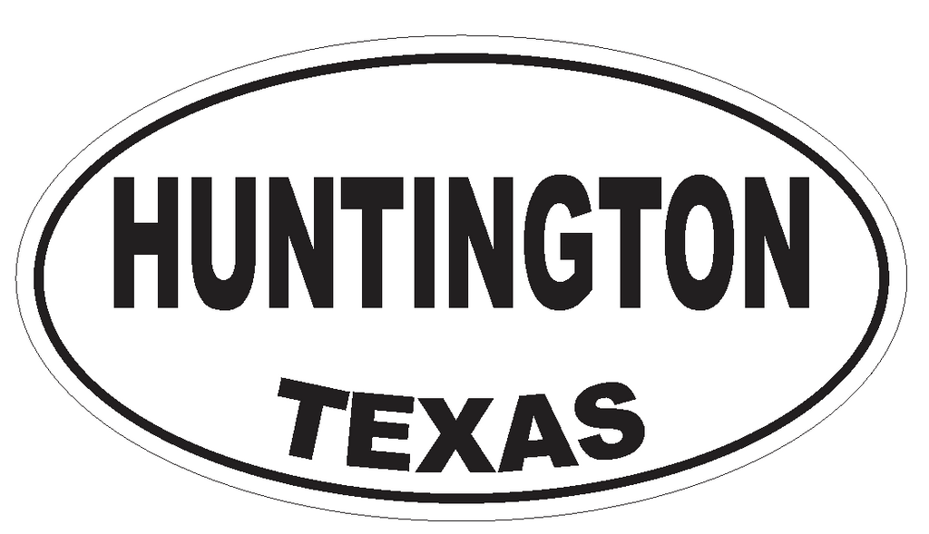 Huntington Texas Oval Bumper Sticker or Helmet Sticker D3471 Euro Oval - Winter Park Products
