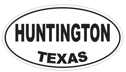 Huntington Texas Oval Bumper Sticker or Helmet Sticker D3471 Euro Oval - Winter Park Products