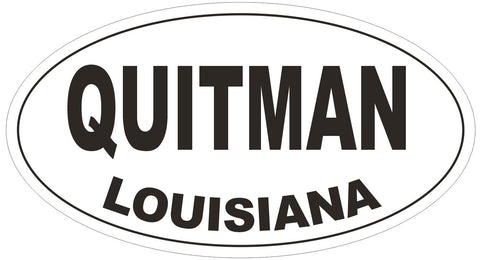 Quitman Louisiana Oval Bumper Sticker or Helmet Sticker D3862