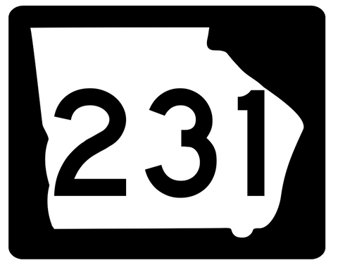 Georgia State Route 231 Sticker R3897 Highway Sign