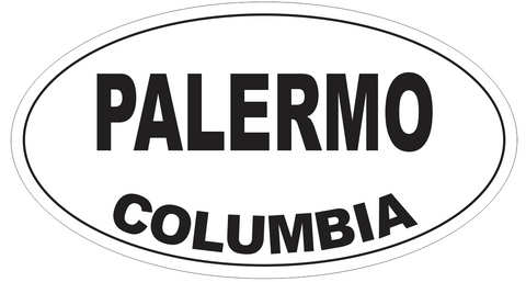 Palermo Columbia Oval Bumper Sticker or Helmet Sticker D4533