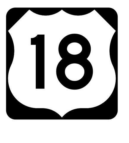 US Route 18 Sticker R1886 Highway Sign Road Sign - Winter Park Products