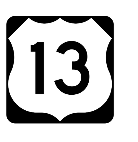 US Route 13 Sticker R1881 Highway Sign Road Sign - Winter Park Products