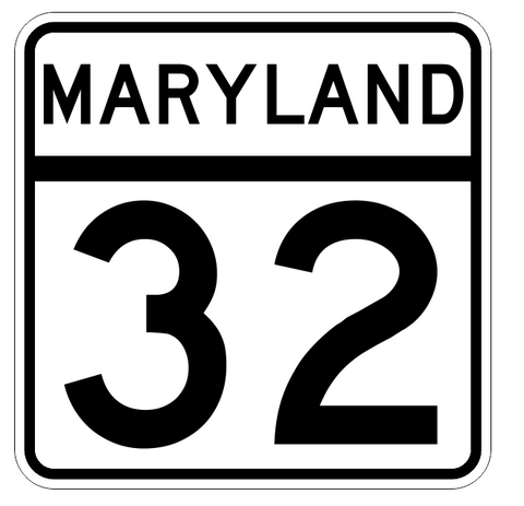 Maryland State Highway 32 Sticker Decal R2690 Highway Sign