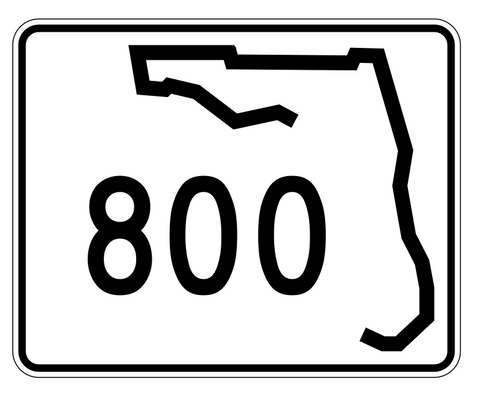 Florida State Road 800 Sticker Decal R1698 Highway Sign - Winter Park Products