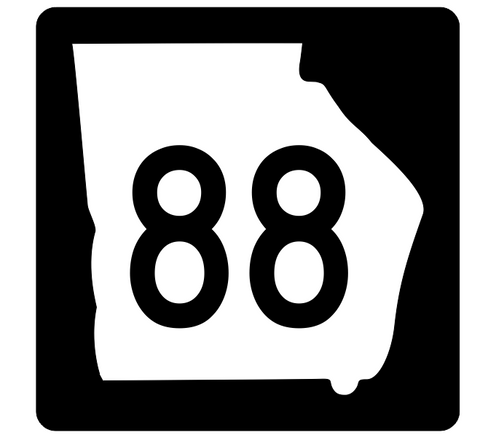 Georgia State Route 88 Sticker R3632 Highway Sign