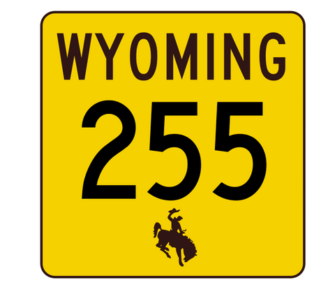 Wyoming Highway 255 Sticker R3487 Highway Sign