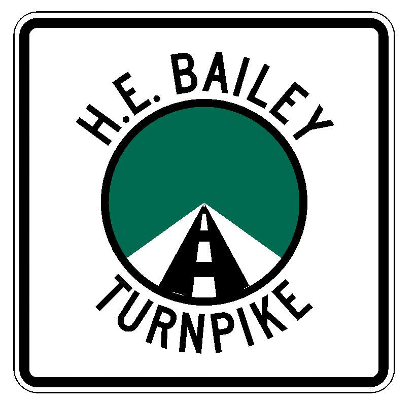 H.E. Bailey Turnpike Sticker R3680 Highway Sign Road Sign