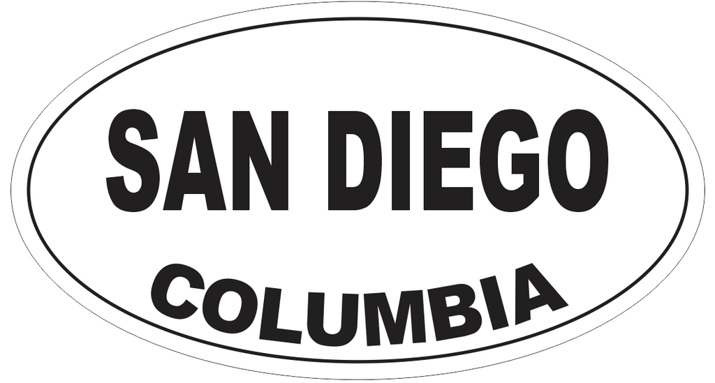 San Diego Columbia Oval Bumper Sticker or Helmet Sticker D5411