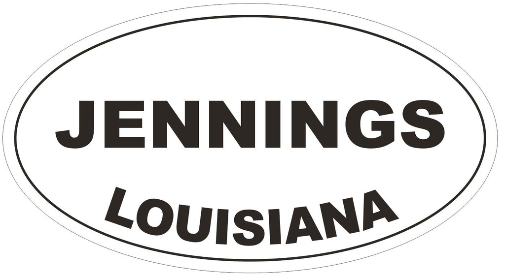 Jennings Louisiana Oval Bumper Sticker or Helmet Sticker D3949