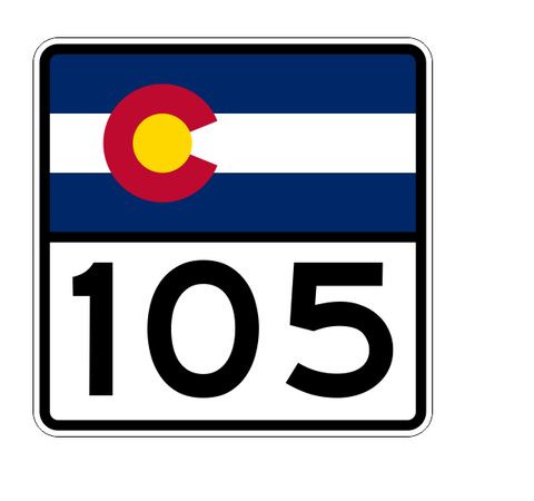Colorado State Highway 105 Sticker Decal R1839 Highway Sign - Winter Park Products