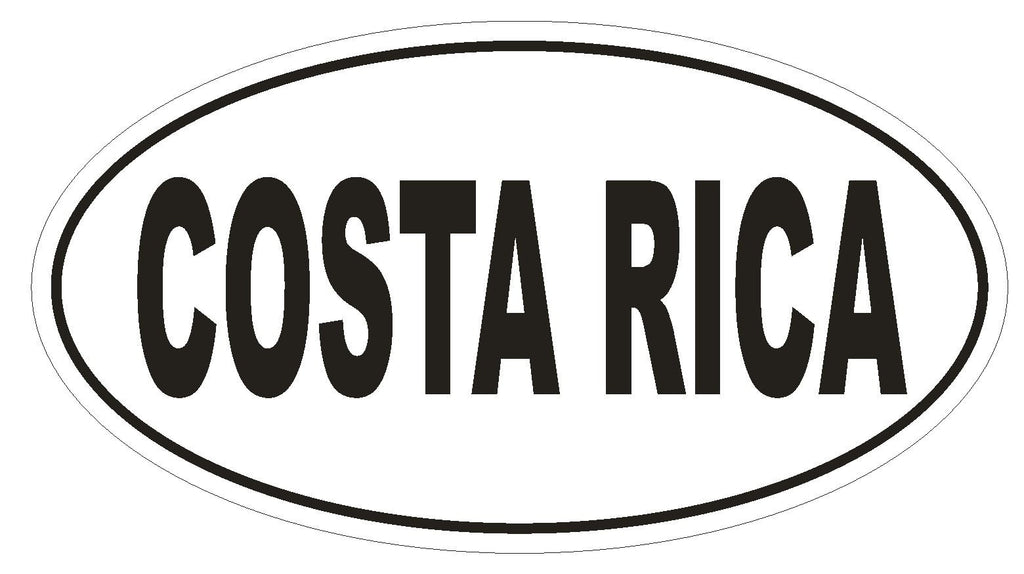 COSTA RICA Oval Bumper Sticker or Helmet Sticker D2151 Country Euro Oval - Winter Park Products
