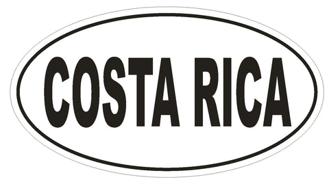 COSTA RICA Oval Bumper Sticker or Helmet Sticker D2151 Country Euro Oval - Winter Park Products