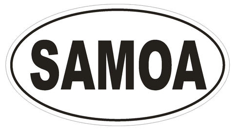 SAMOA Oval Bumper Sticker or Helmet Sticker D2166 Euro Oval Country Code - Winter Park Products
