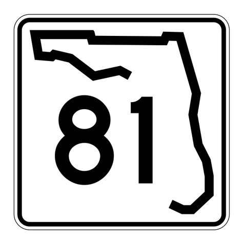 Florida State Road 81 Sticker Decal R1414 Highway Sign - Winter Park Products