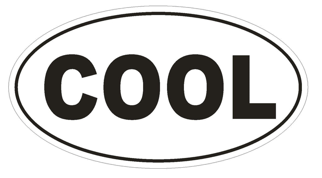 COOL Oval Bumper Sticker or Helmet Sticker D1746 Euro Oval - Winter Park Products