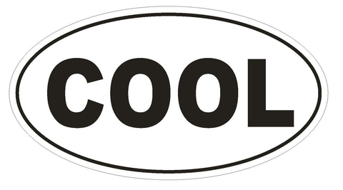 COOL Oval Bumper Sticker or Helmet Sticker D1746 Euro Oval - Winter Park Products