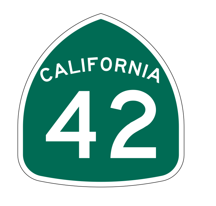 California State Route 42 Sticker Decal R1144 Highway Sign - Winter Park Products