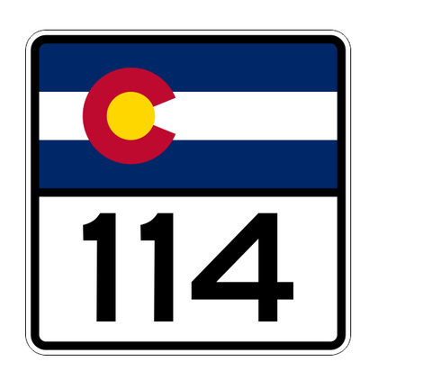 Colorado State Highway 114 Sticker Decal R1844 Highway Sign - Winter Park Products